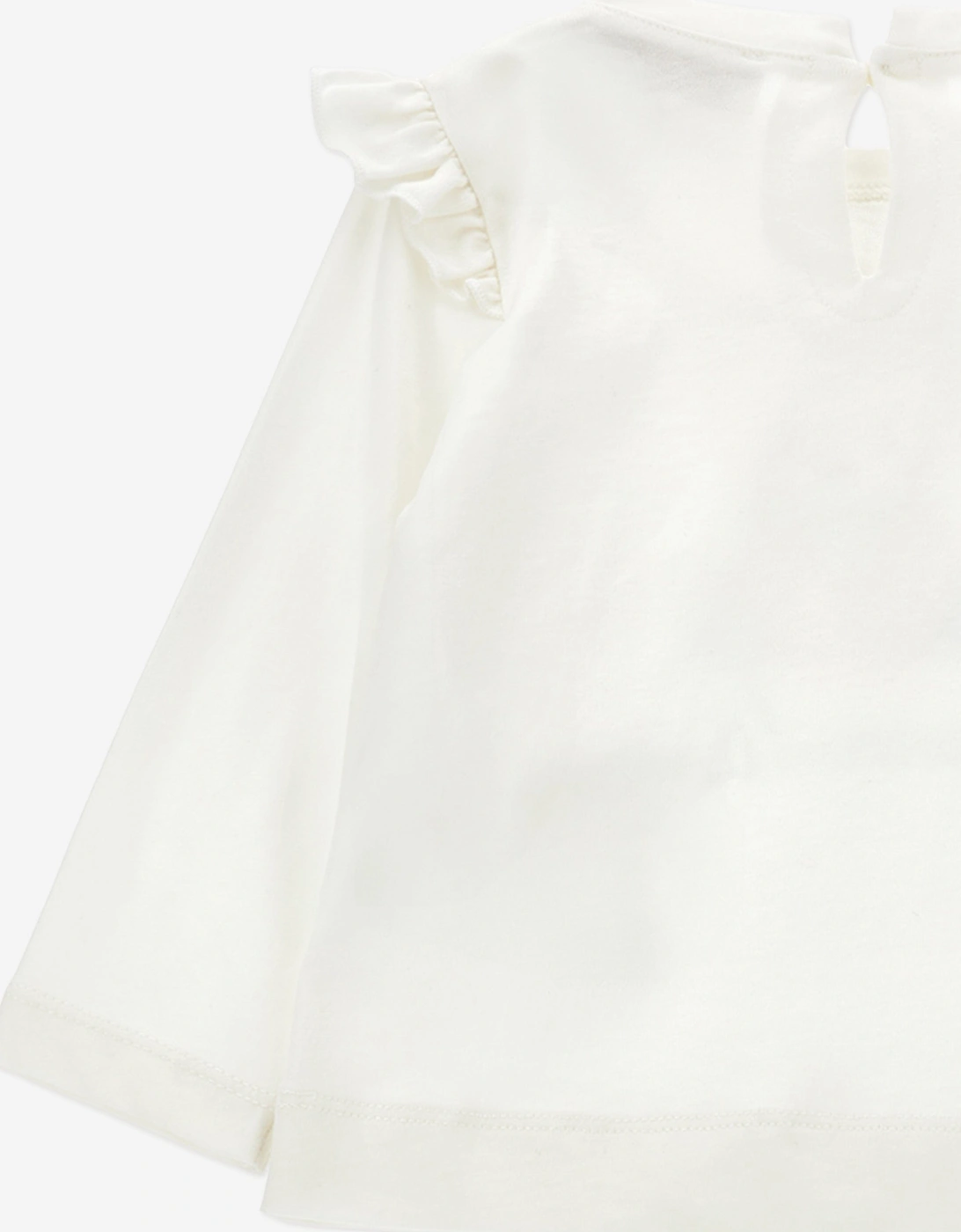 Baby Girls Long Sleeve Teddy T-Shirt in White