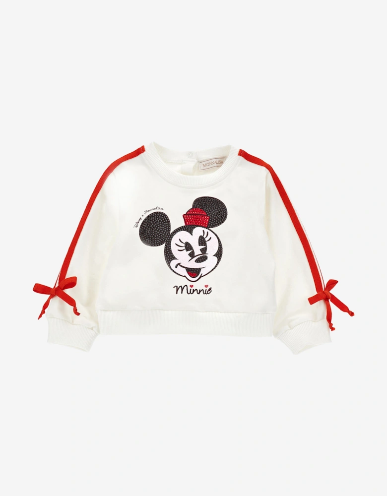 Baby Girls Minnie Mouse Sweatshirt in Ivory