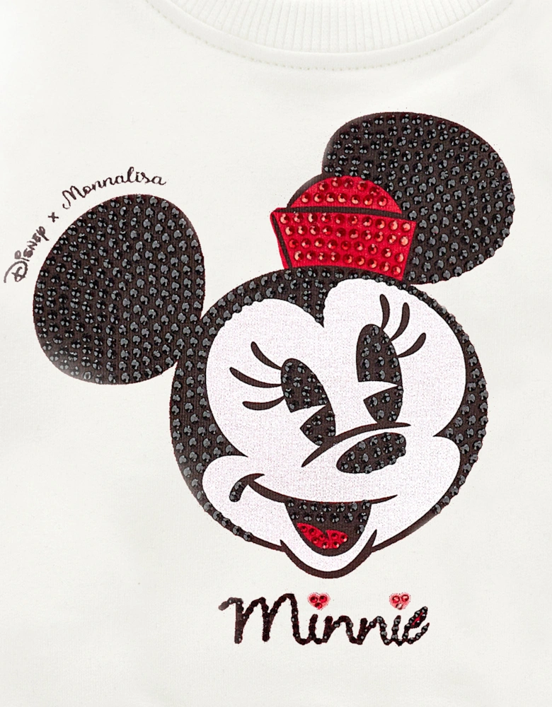 Baby Girls Minnie Mouse Sweatshirt in Ivory