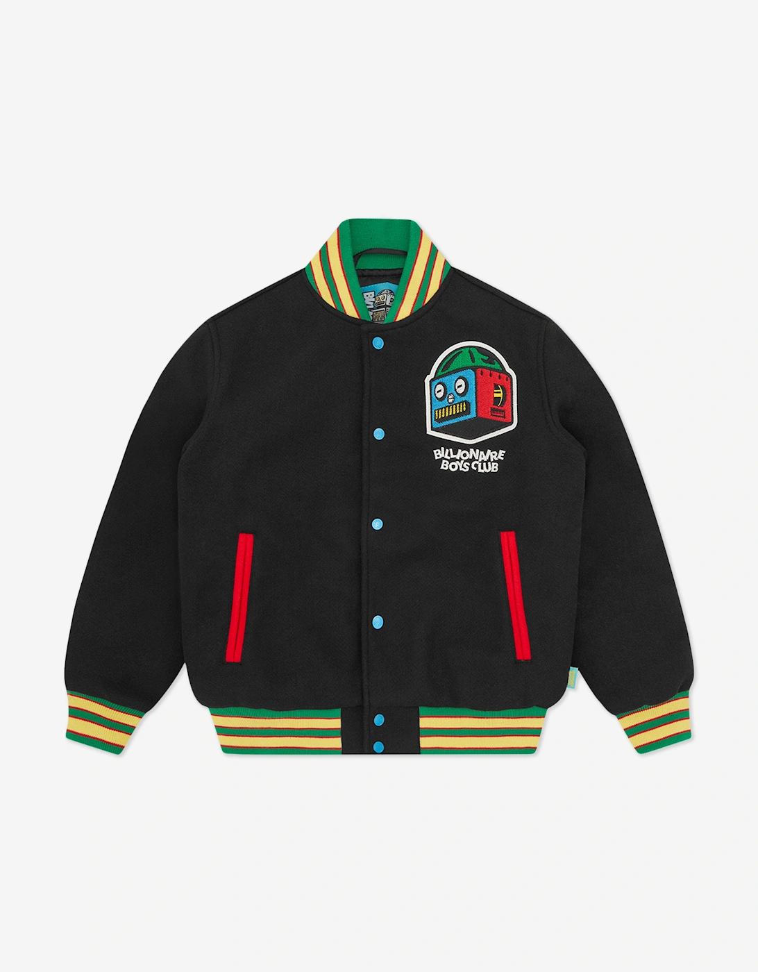 Boys Robot Varsity Jacket in Black, 5 of 4