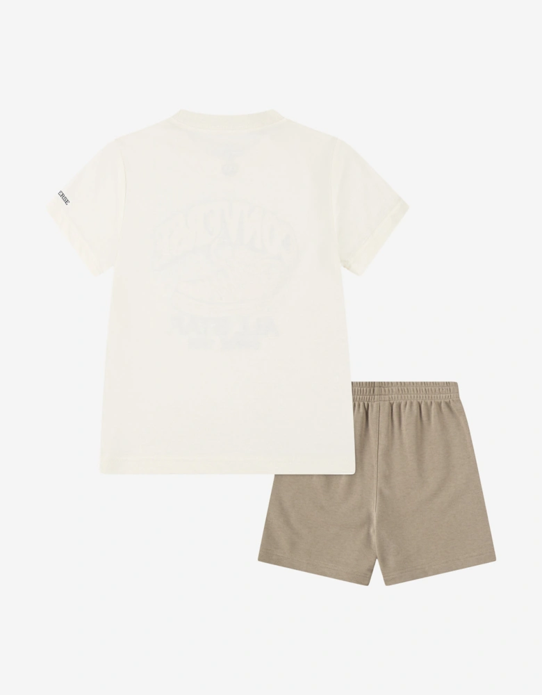 Boys Trail Mix T-Shirt and Shorts Set in Ivory