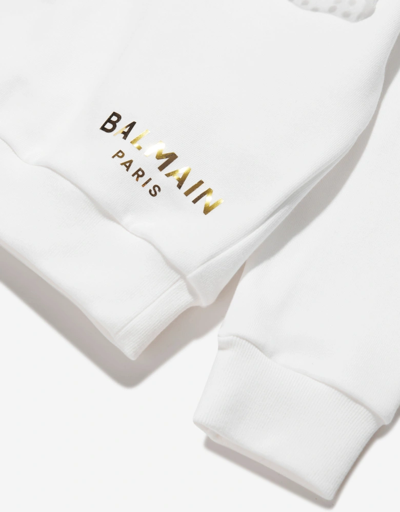 Girls Bow Sweatshirt in White