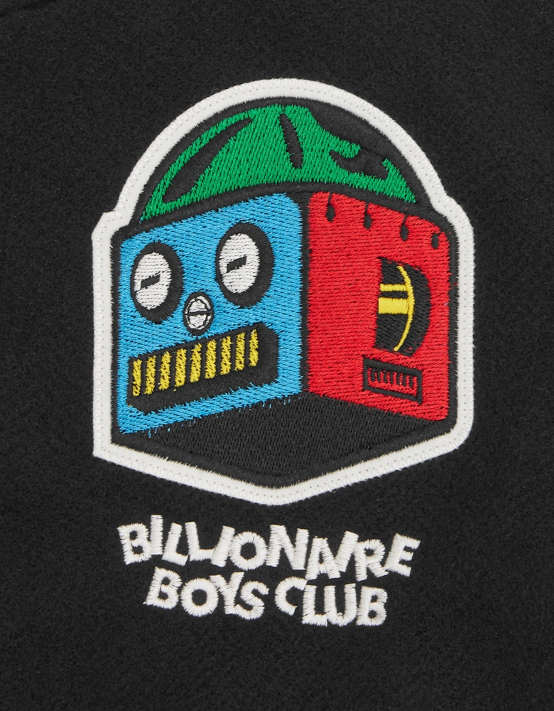 Boys Robot Varsity Jacket in Black