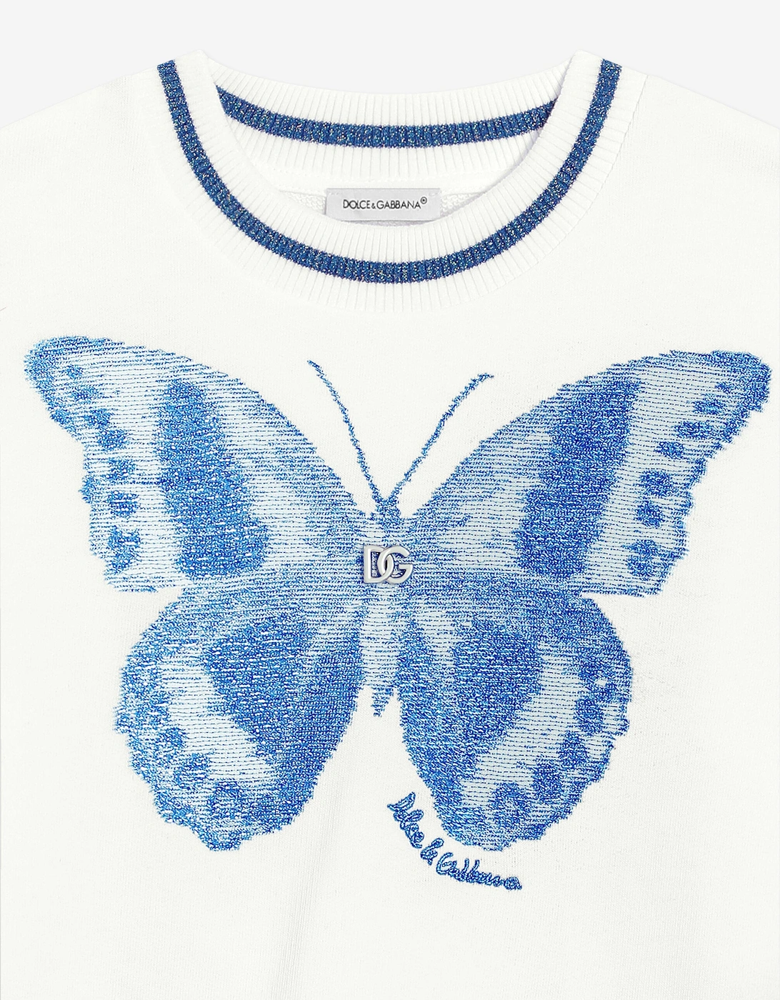 Girls Butterfly Sweatshirt in White