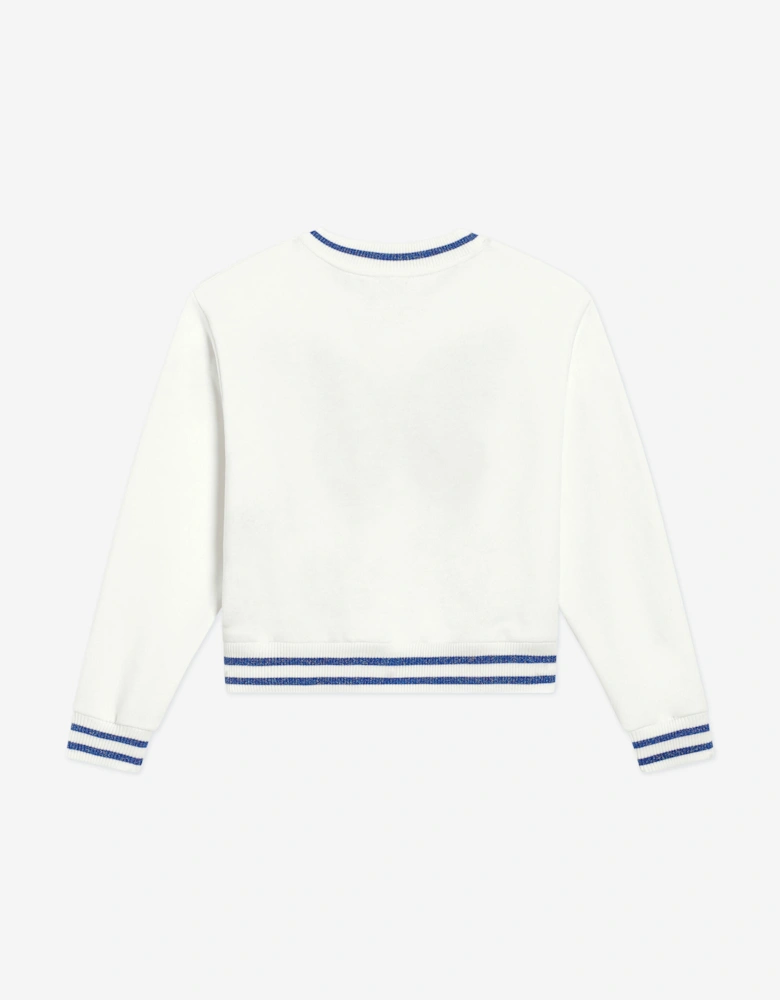 Girls Butterfly Sweatshirt in White