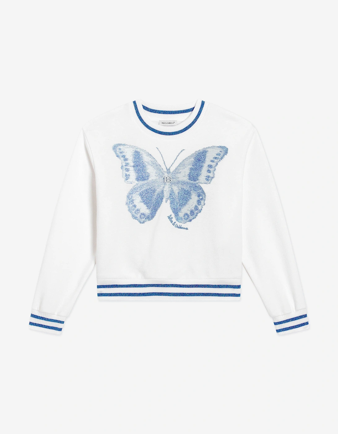 Girls Butterfly Sweatshirt in White, 5 of 4