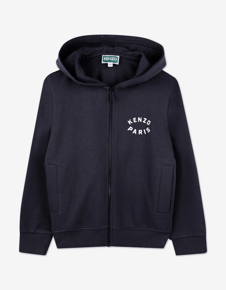 Boys Tiger Zip Up Top in Navy