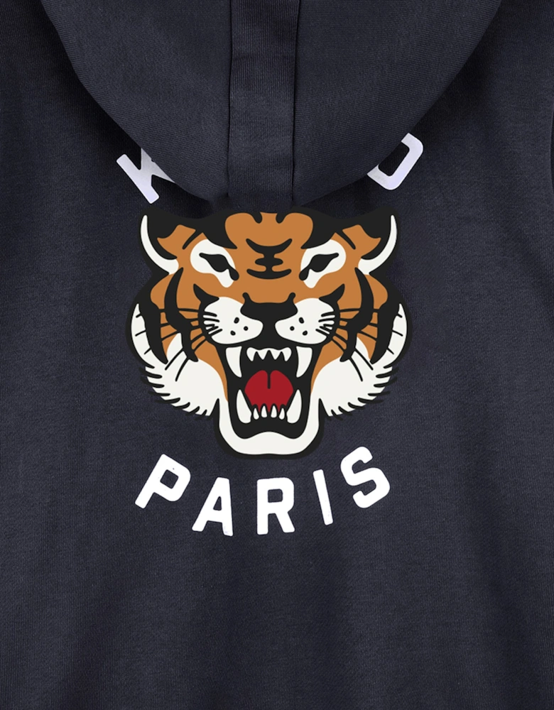 Boys Tiger Zip Up Top in Navy
