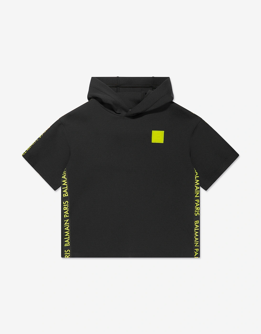 Boys Short Sleeve Hoodie in Black, 6 of 5