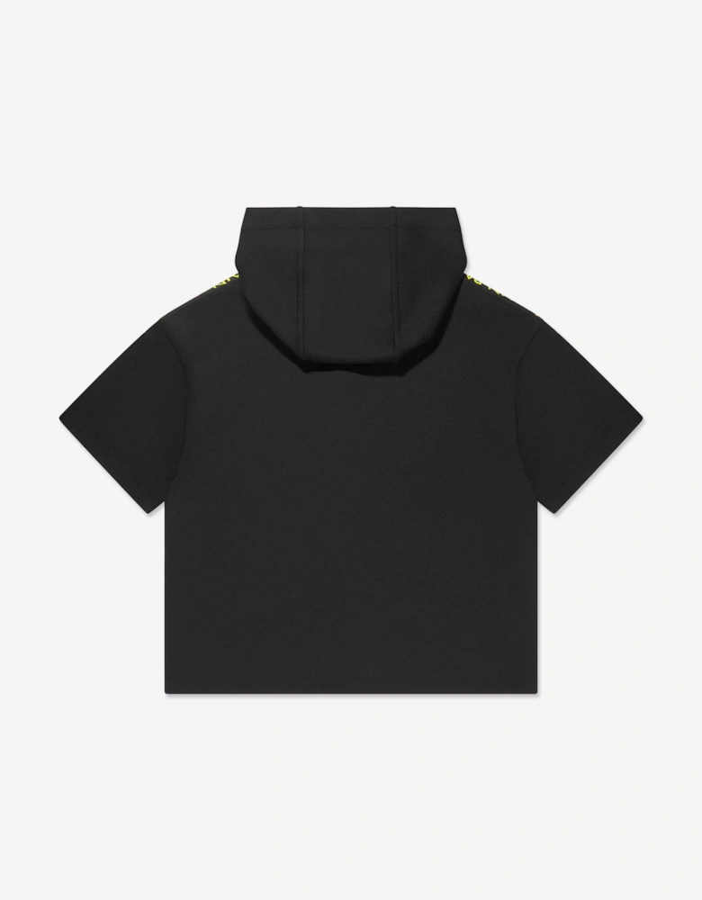 Boys Short Sleeve Hoodie in Black