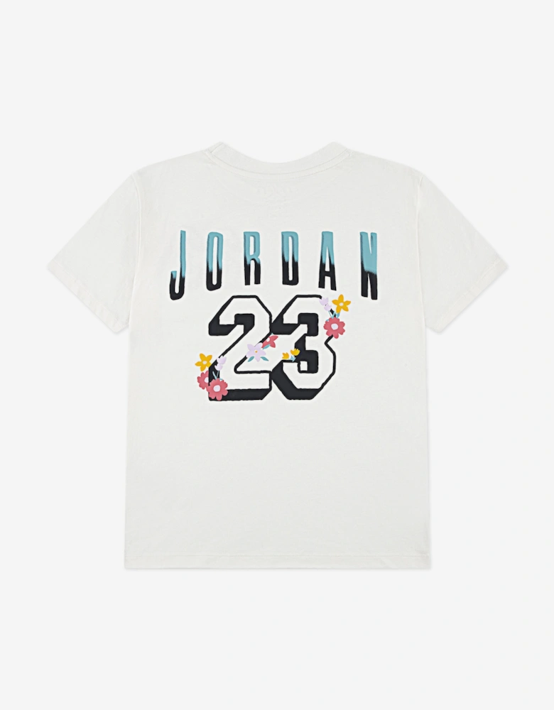 Girls Summer Bloom Oversized T-Shirt in Ivory