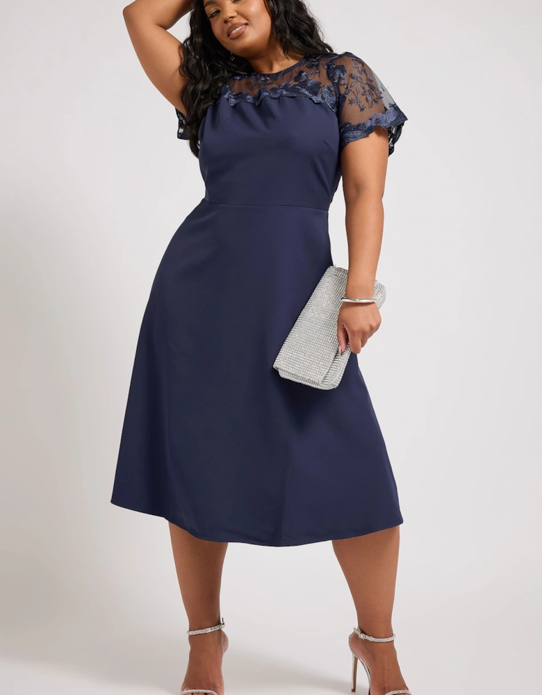 Embroidered Midi Dress