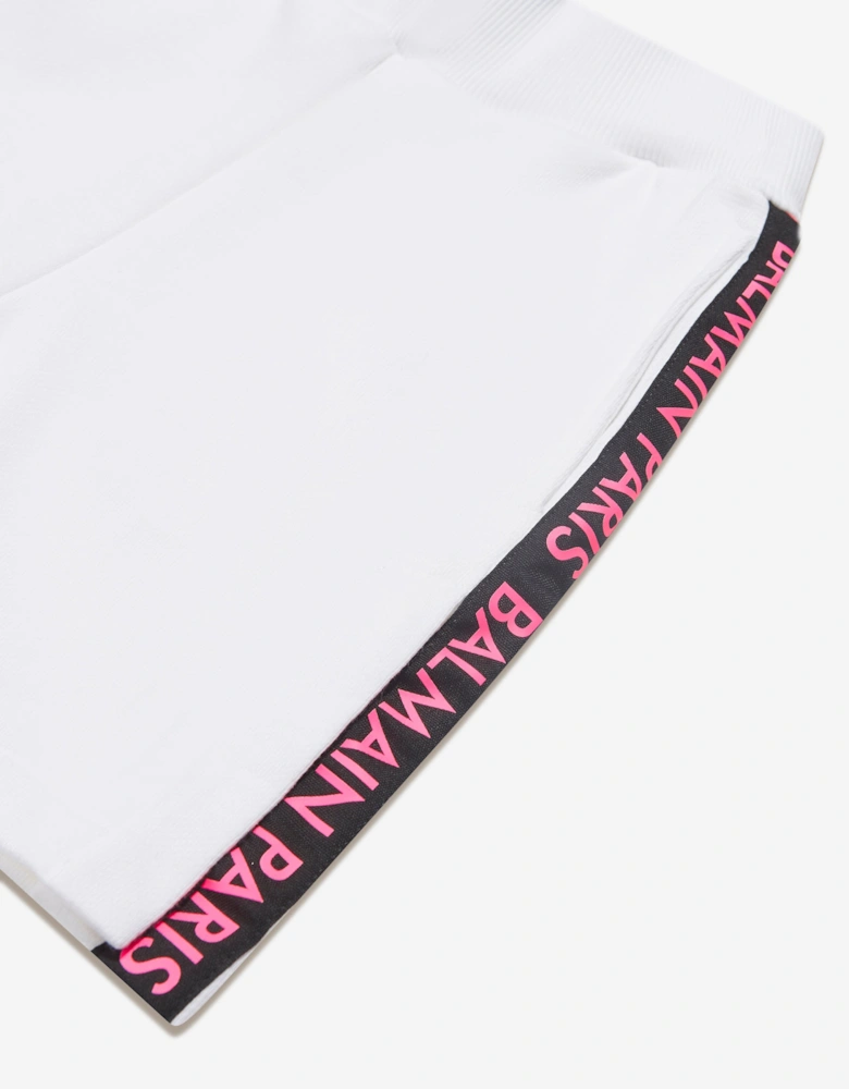 Girls Logo Jersey Shorts in White
