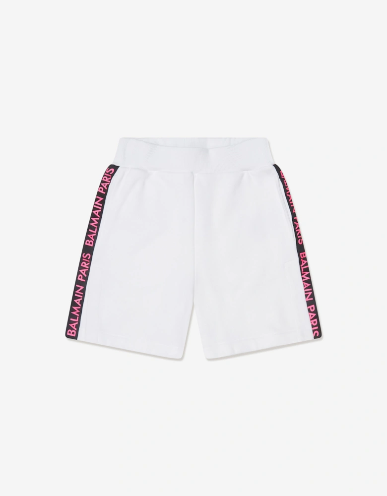 Girls Logo Jersey Shorts in White