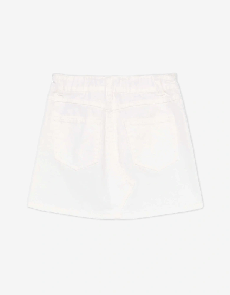 Girls Teddy Bear Skirt in Ivory