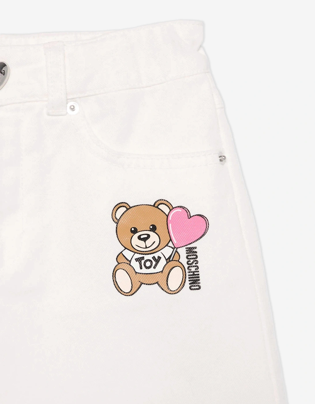 Girls Teddy Bear Skirt in Ivory