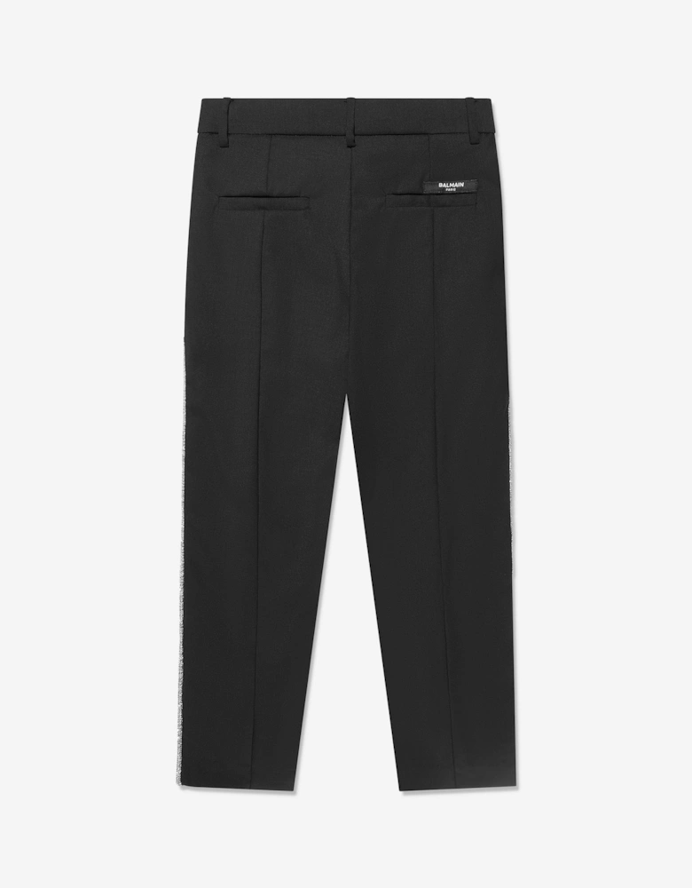 Girls Wool Suit Trousers in Black