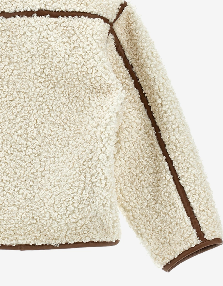Girls Teddy Fleece Coat in Beige