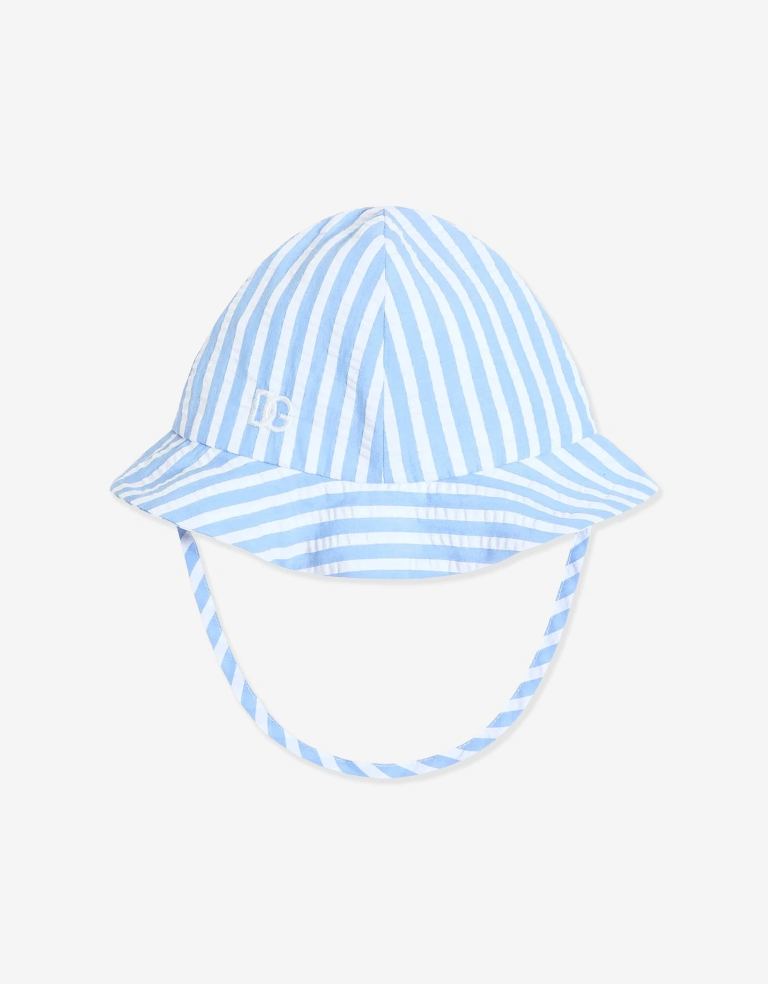 Baby Boys Striped Seersucker Hat in Blue, 5 of 4