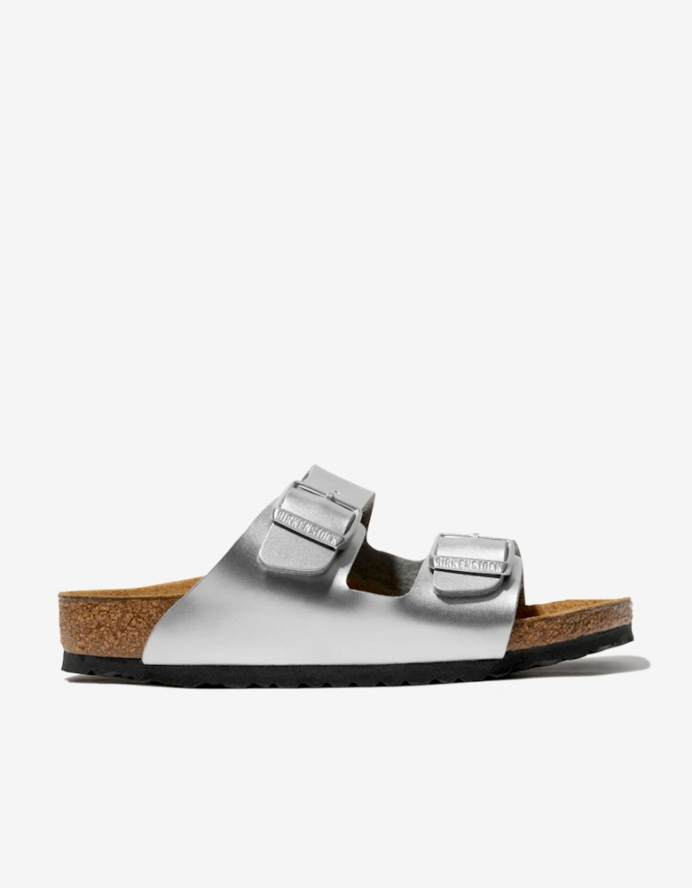 BIRKENSTOCK Girls Arizona Metallic Sandals in Silver