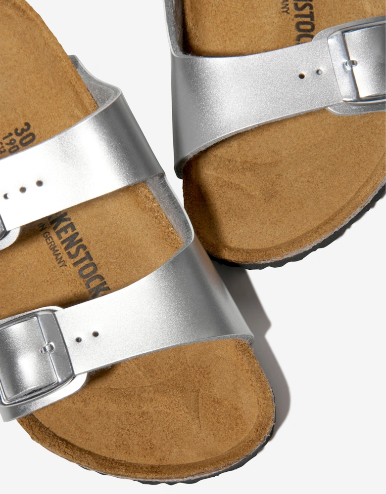 BIRKENSTOCK Girls Arizona Metallic Sandals in Silver