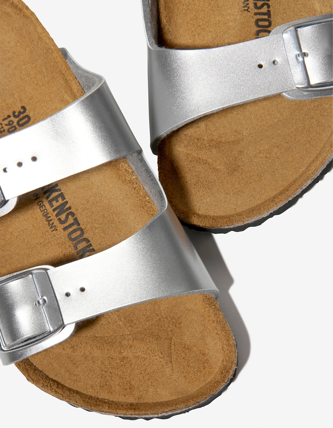 BIRKENSTOCK Girls Arizona Metallic Sandals in Silver