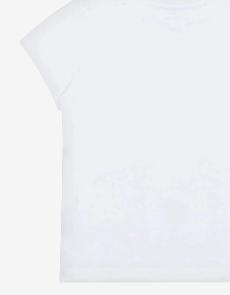 Girls Goose Print T-Shirt in White