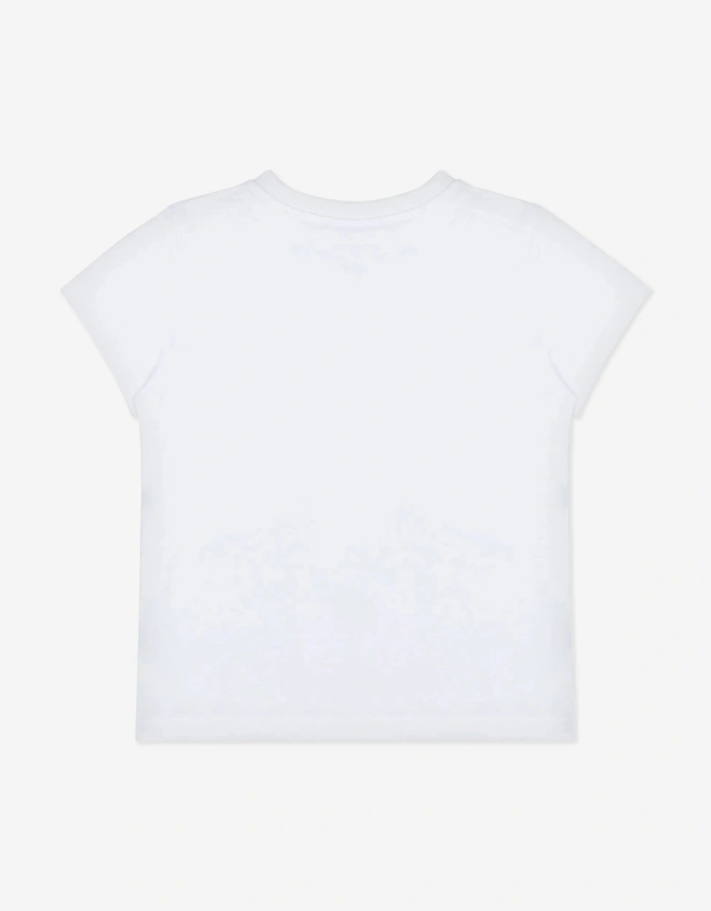 Girls Goose Print T-Shirt in White