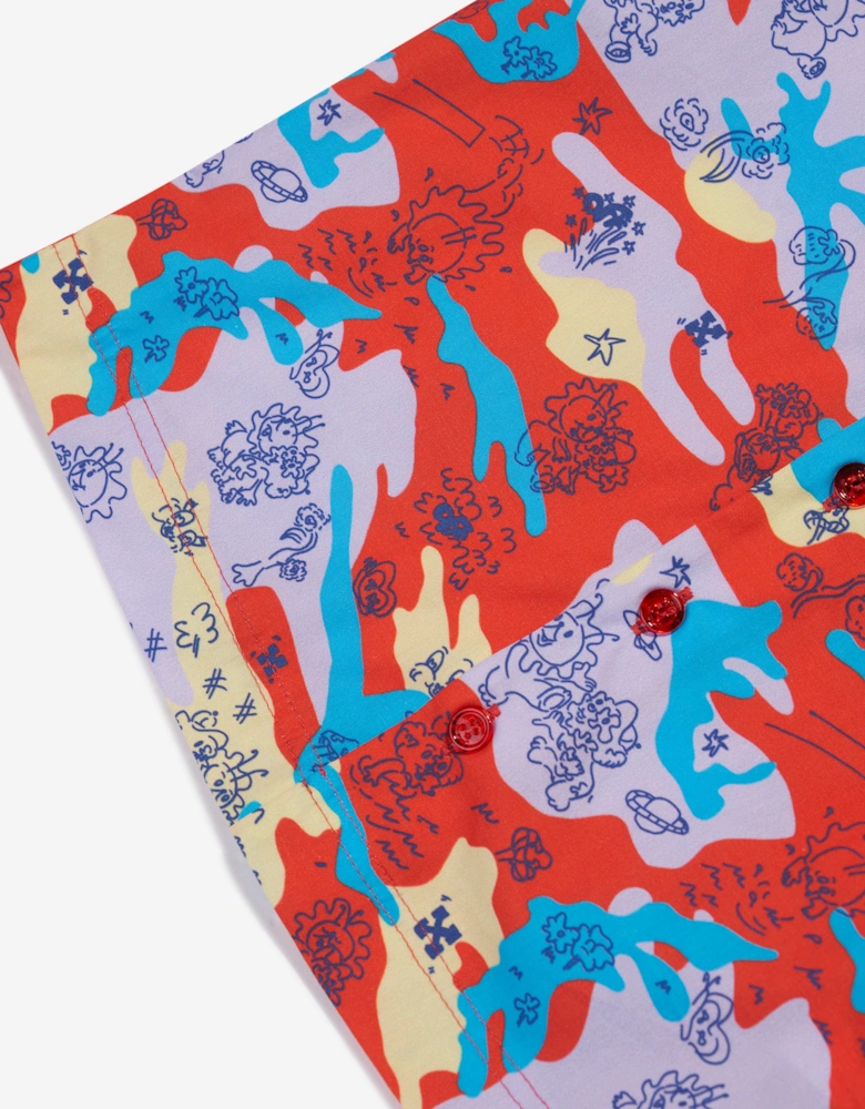 Boys Puzzleflage Bowling Shirt in Multicolour