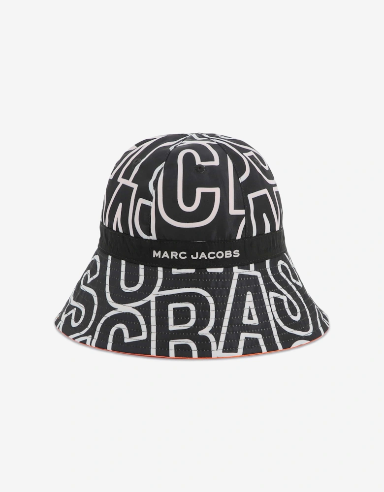 Kids Reversible Bucket Hat in Black
