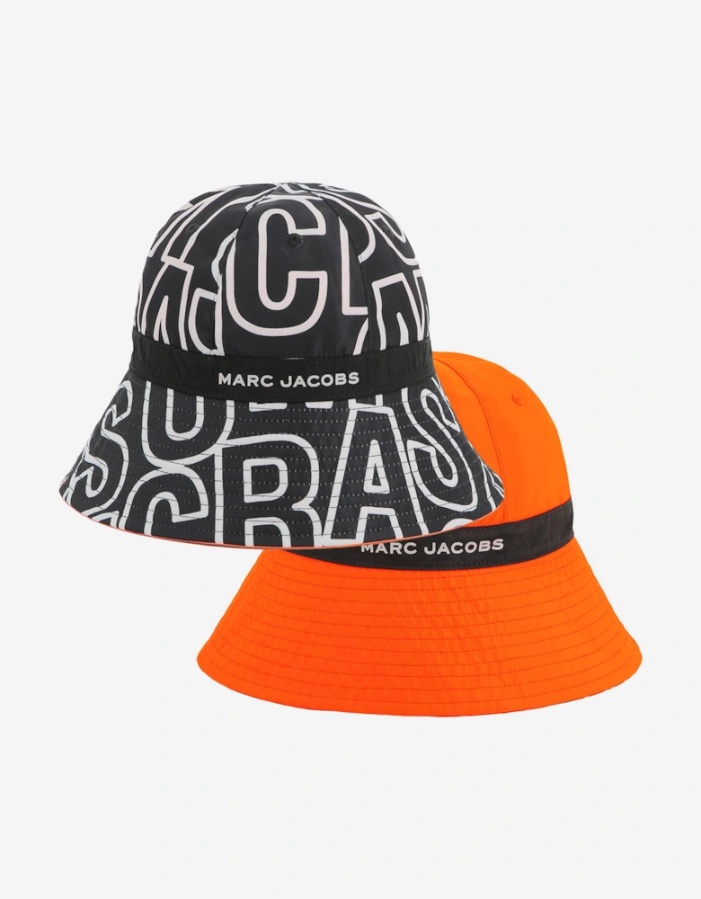Kids Reversible Bucket Hat in Black
