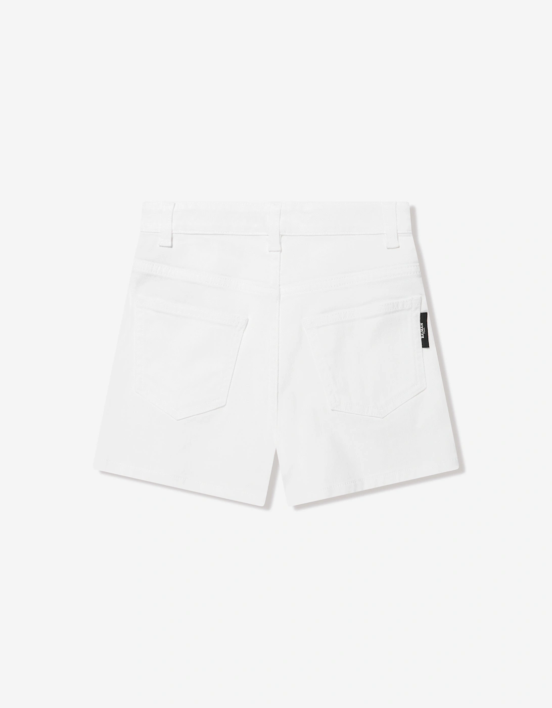 Girls Button Front Shorts in White