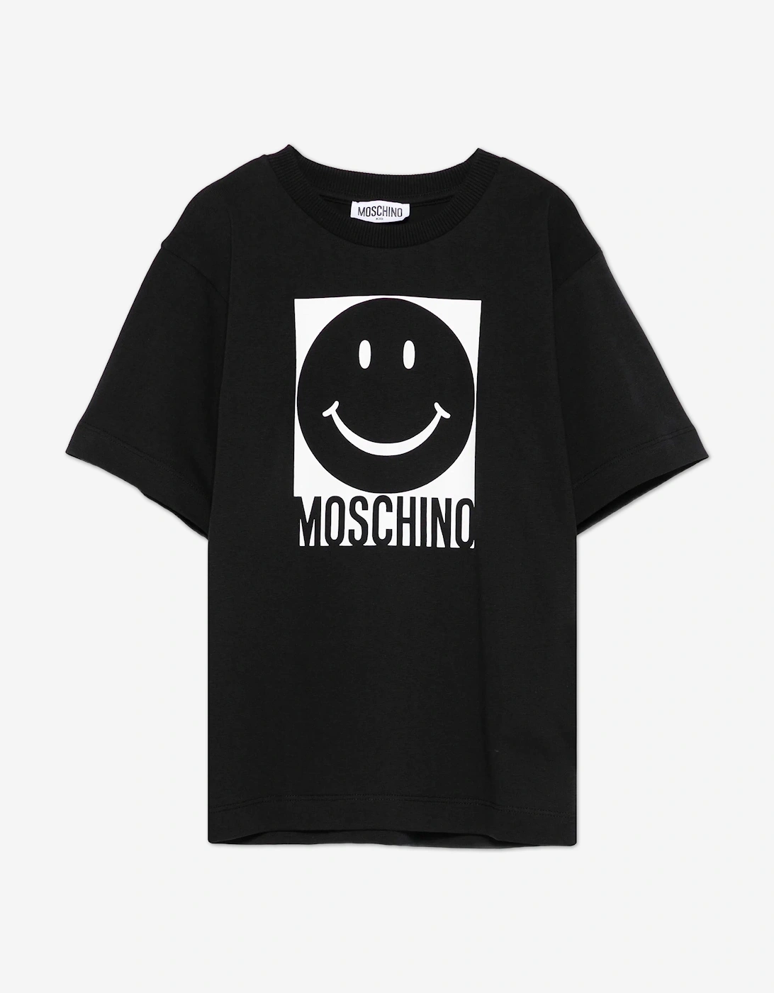 Kids Smiley Face Logo T-Shirt in Black, 4 of 3