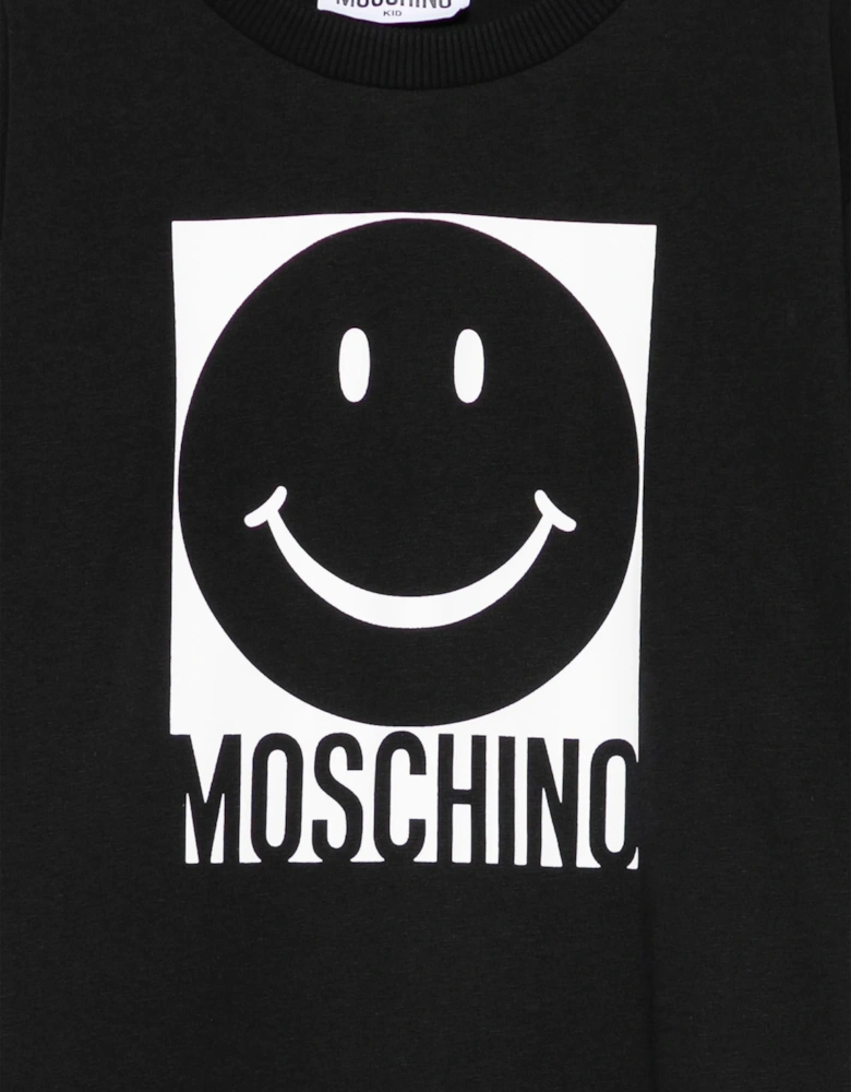 Kids Smiley Face Logo T-Shirt in Black