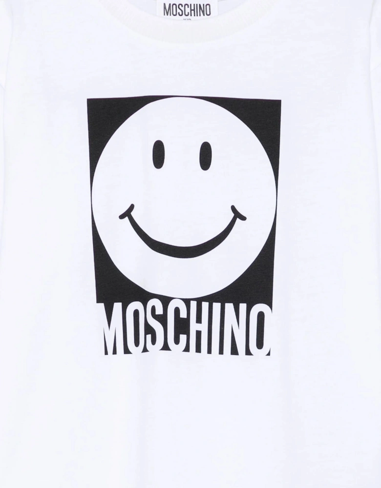Kids Smiley Face Logo T-Shirt in White