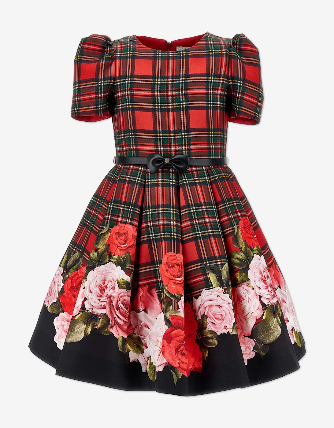 Girls Tartan and Rose Dress in Red, 5 of 4