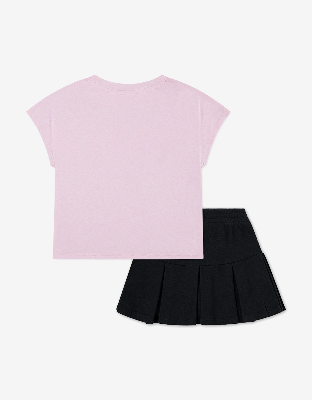 Girls Pleated Skirt Set in Pink