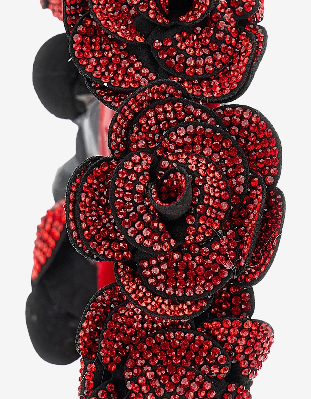 Girls Velvet Rose Headband in Red