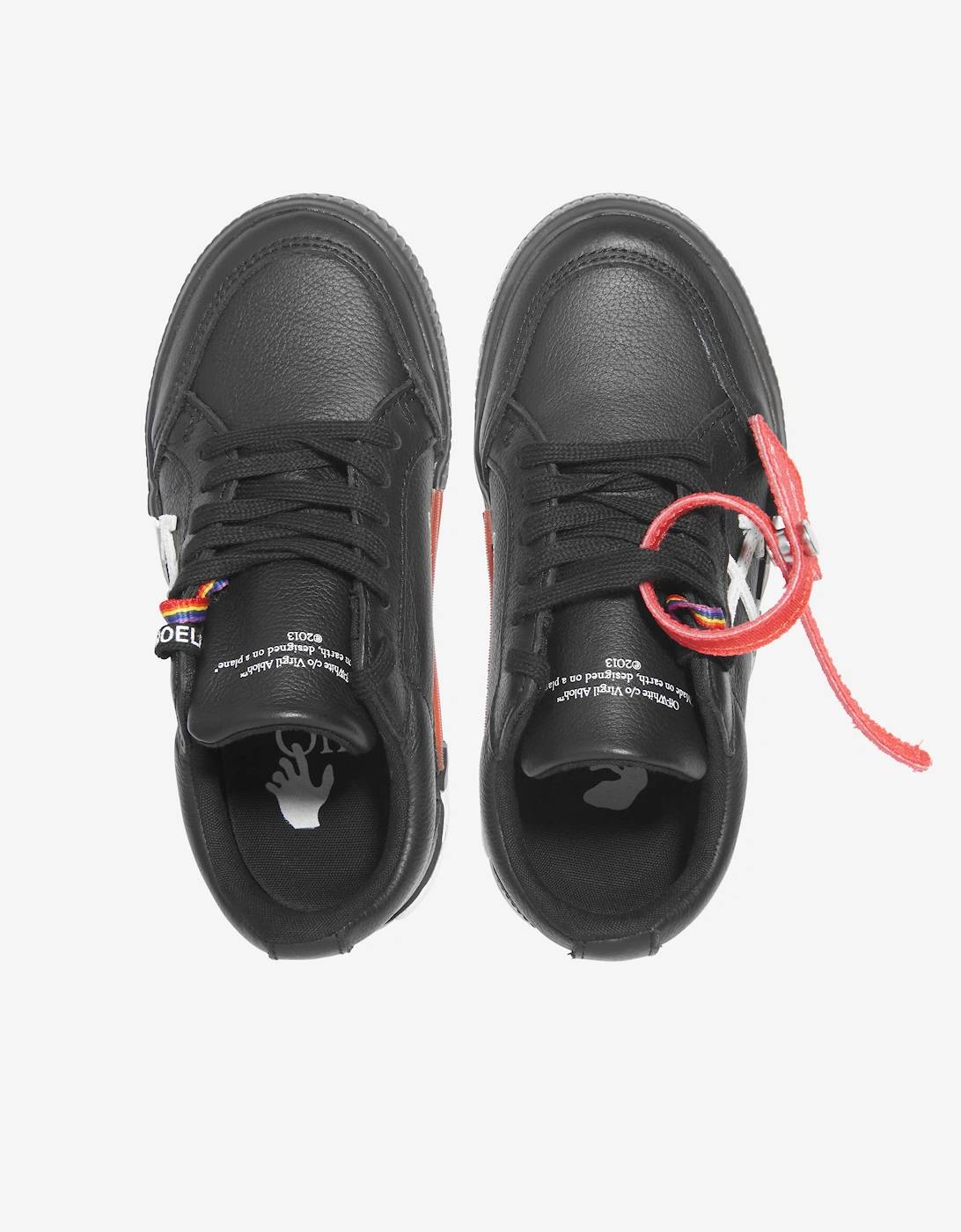 Boys Leather Lace Up Trainers in Black