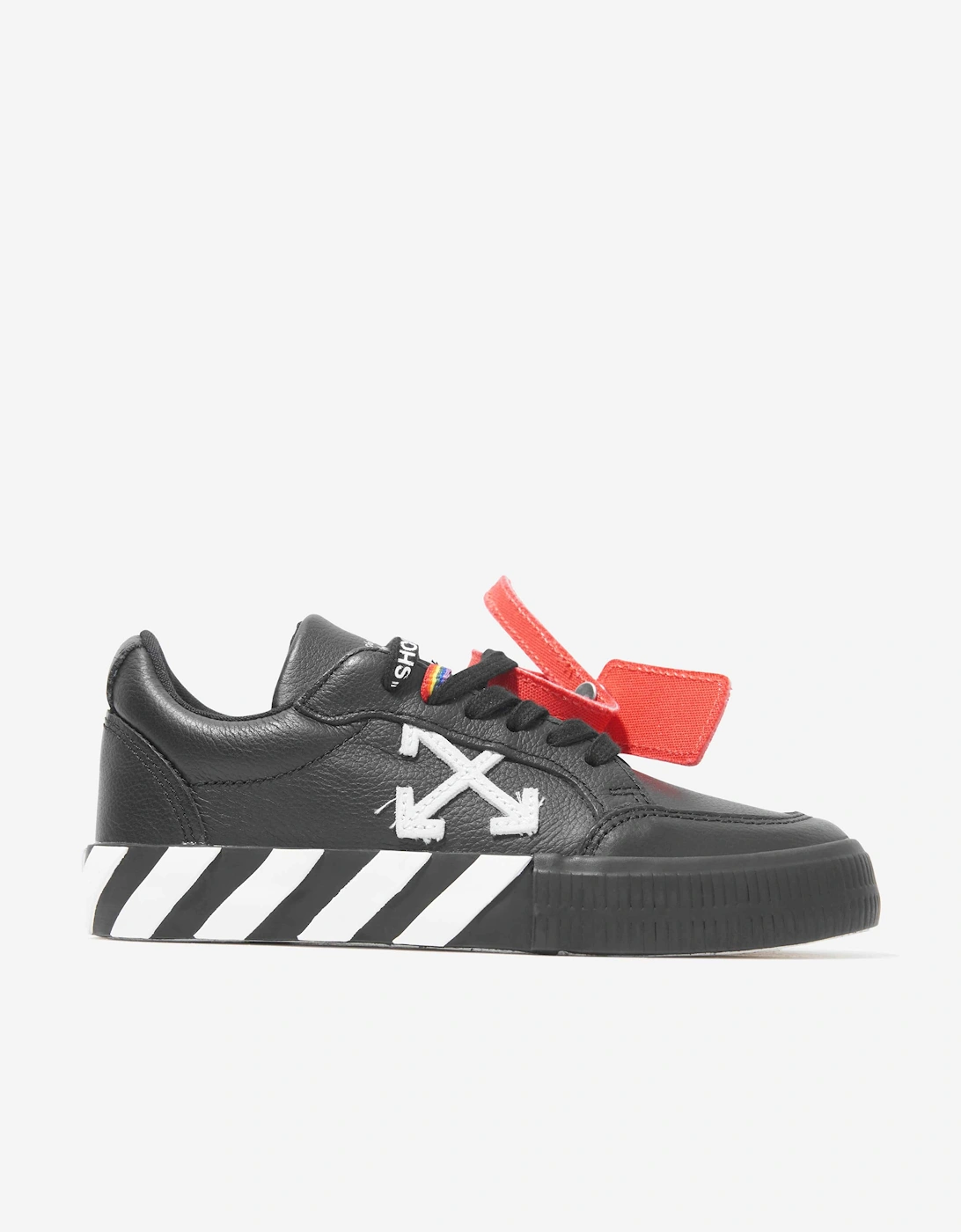 Boys Leather Lace Up Trainers in Black, 6 of 5