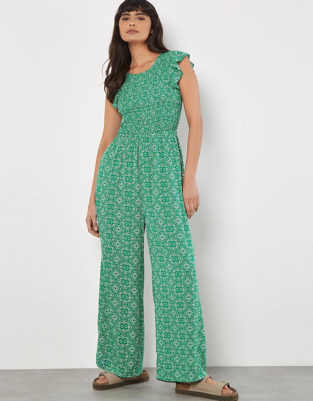 Mosaic Ruffle Sleeve Jumpsuit, 2 of 1