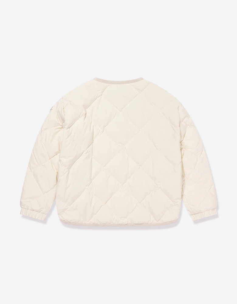 Enfant Girls Down Quilted Ursella Jacket in Ivory