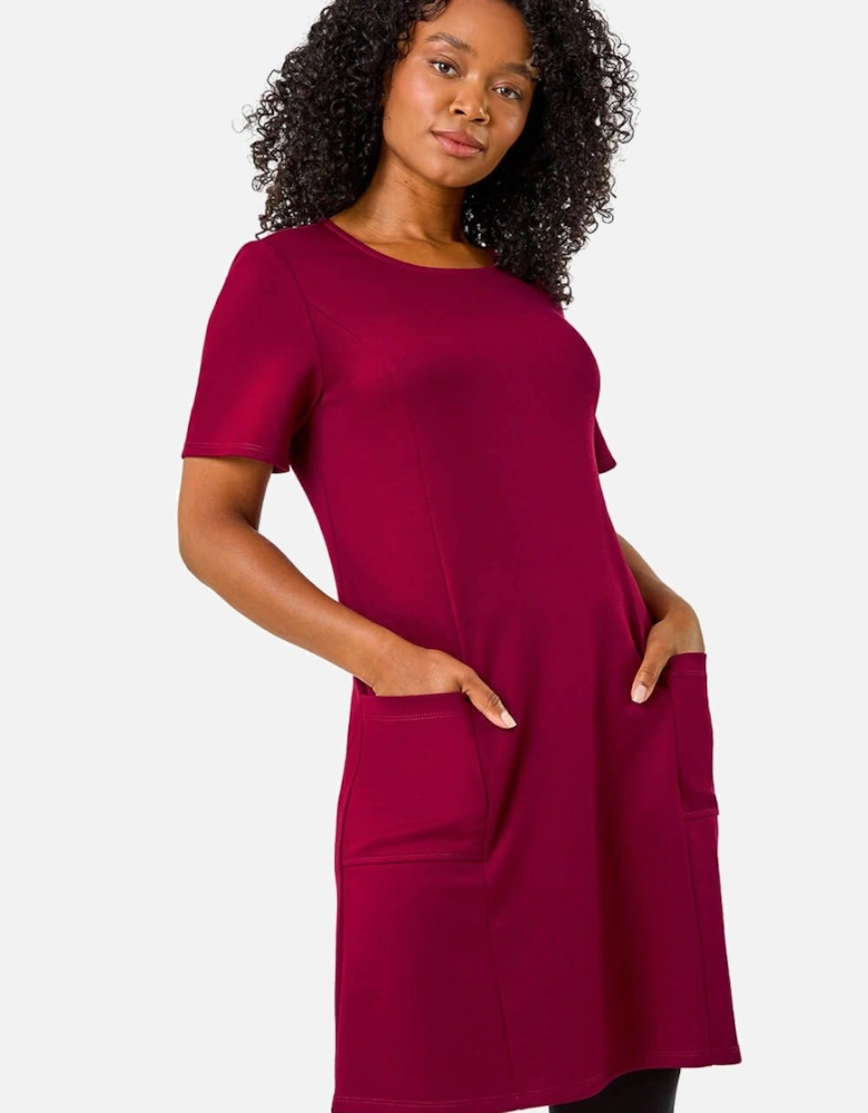 Petite A-Line Pocket Stretch Dress