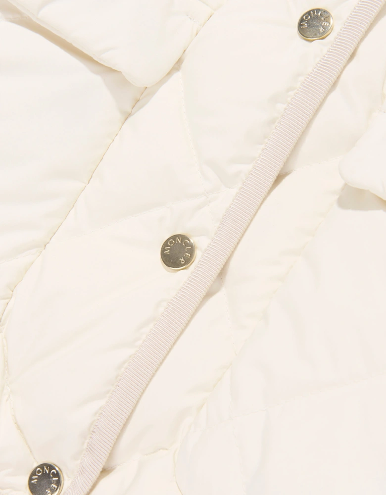 Enfant Girls Down Quilted Ursella Jacket in Ivory