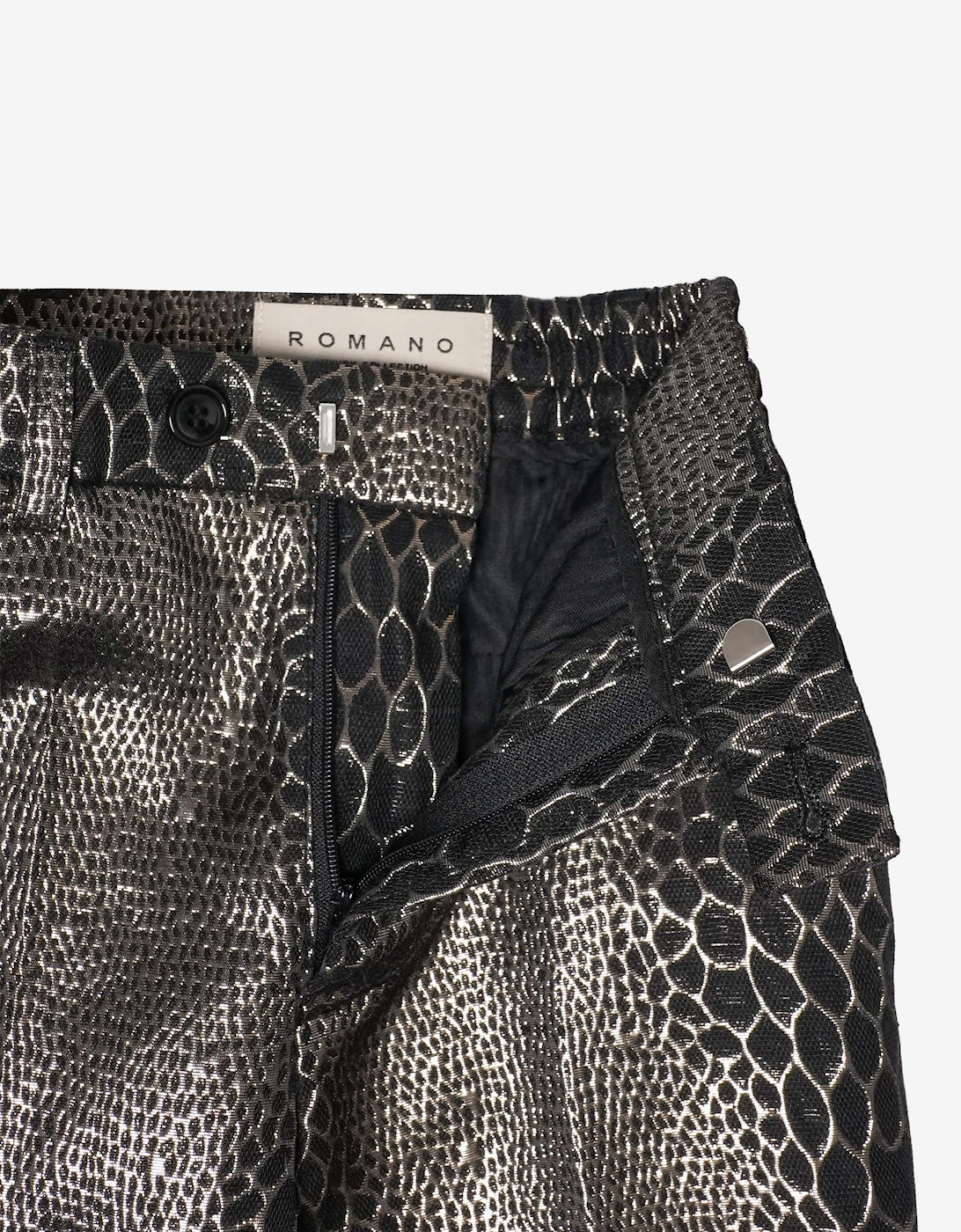 Romano Boys Snake Skin Jacquard 2 Piece Suit in Gold