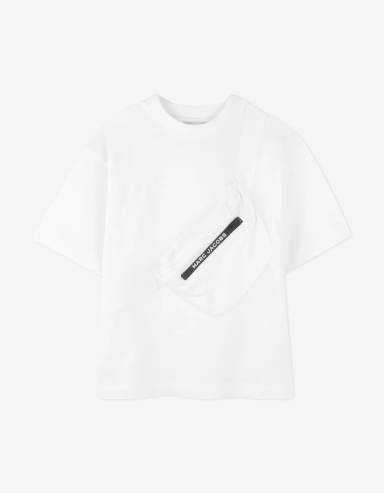 Boys Belt Bag Print T-Shirt in White