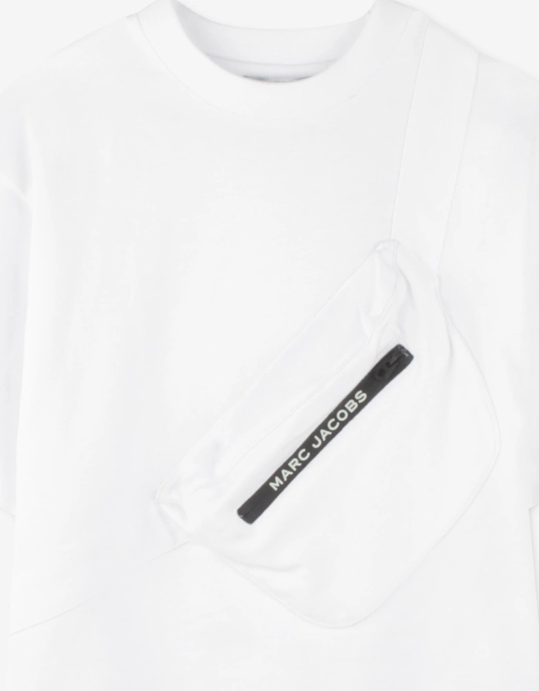 Boys Belt Bag Print T-Shirt in White