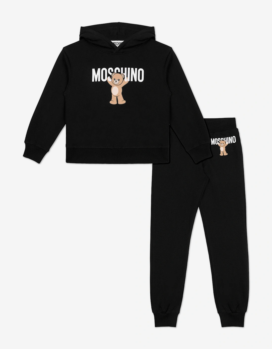 Kids Teddy Bear Logo Tracksuit in Black, 5 of 4