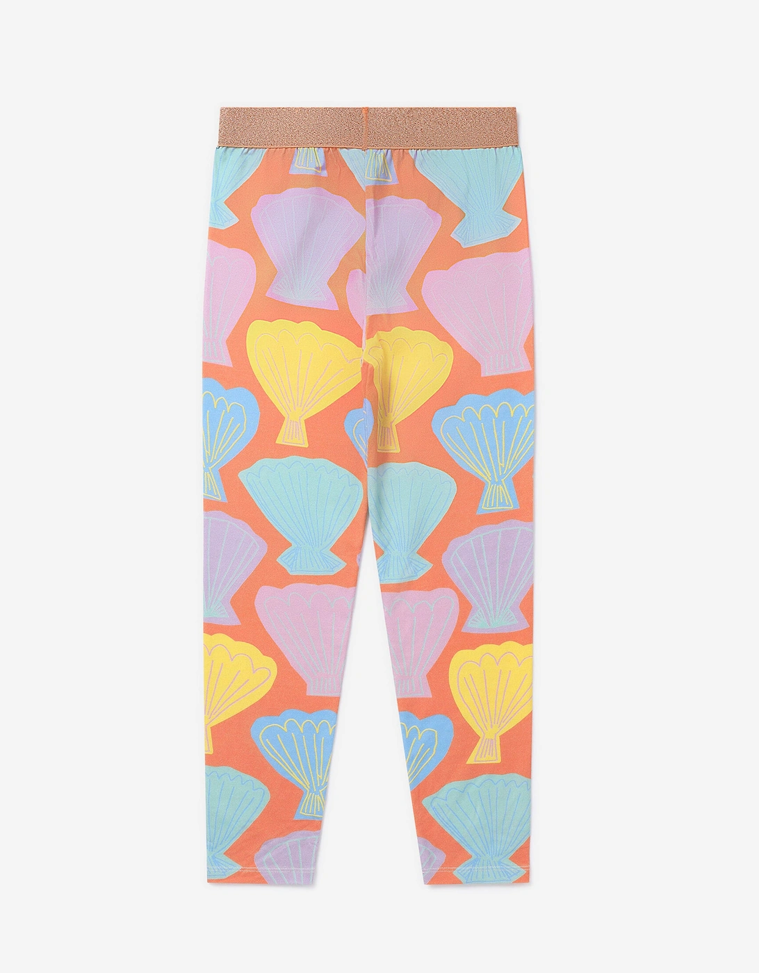 Girls Shell Print Leggings in Orange