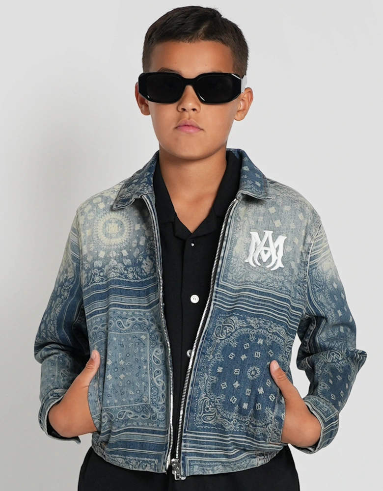 Kids MA Bandana Zip Jacket in Blue